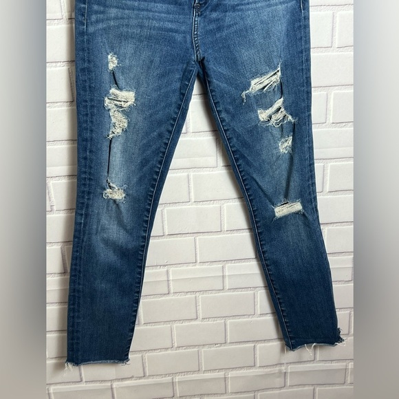 ABERCROMBIE & FITCH  Blue Distressed women’s high rise super skinny Jeans/sz 26 - Picture 6 of 11